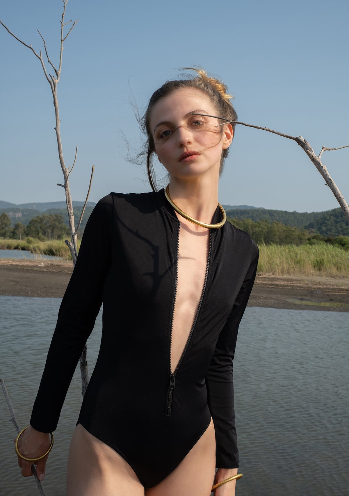 Tiny-Siyah Uzun Kollu Surf Mayo-Bikini + Mayo-5-Milagron.com