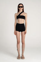 Tiny-Siyah Yüksek Bel Dar Boxer-Boyshort Külot-1-Milagron.com