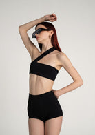 Tiny-Siyah Yüksek Bel Dar Boxer-Boyshort Külot-7-Milagron.com