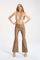 Tiny Store-Suni Deri Kahve Palazzo Pantolon-Deri Pantolon-3-Milagron.com