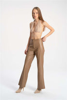 Tiny Store-Suni Deri Kahve Palazzo Pantolon-Deri Pantolon-5-Milagron.com