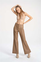 Tiny Store-Suni Deri Kahve Palazzo Pantolon-Deri Pantolon-6-Milagron.com