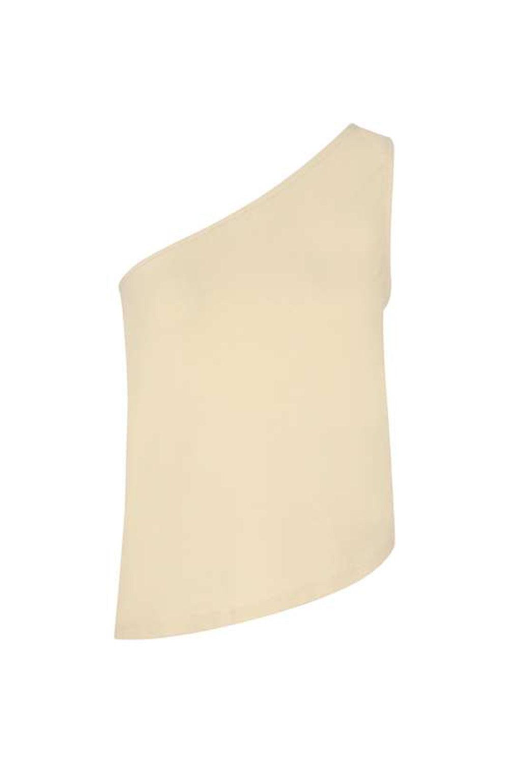 Tiny Store-Tek Kollu Dökümlü Krem Bluz-Top-4-Milagron.com