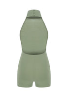 Tiny-Yeşil Boğazlı Sırt Dekolteli Şort Bodysuit-Tulum-7-Milagron.com