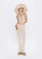 Tiny-Yüksek Bel İspanyol Paça Krem Tayt-Tayt-11-Milagron.com