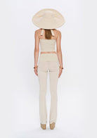 Tiny-Yüksek Bel İspanyol Paça Krem Tayt-Tayt-2-Milagron.com