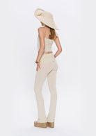 Tiny-Yüksek Bel İspanyol Paça Krem Tayt-Tayt-6-Milagron.com