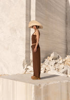 Tiny-Yumuşak Dökümlü Kahverengi Beli Lastikli Pantolon-Pantolon-6-Milagron.com