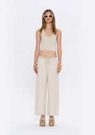 Tiny-Yumuşak Dökümlü Krem Beli Lastikli Pantolon-Pantolon-4-Milagron.com