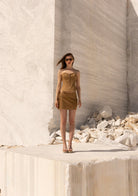 Tiny-önü Fermuarlı Sırtı Ayarlanabilir Balenli Bej Korse-Büstiyer-6-Milagron.com