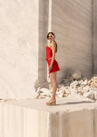 Tiny-önü Fermuarlı Sırtı Ayarlanabilir Balenli Kırmızı Korse-Büstiyer-7-Milagron.com