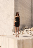 Tiny-önü Fermuarlı Sırtı Ayarlanabilir Balenli Siyah Korse-Büstiyer-4-Milagron.com