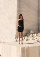 Tiny-önü Fermuarlı Sırtı Ayarlanabilir Balenli Siyah Korse-Büstiyer-8-Milagron.com