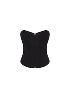 Tiny-önü Fermuarlı Sırtı Ayarlanabilir Balenli Siyah Korse-Büstiyer-9-Milagron.com