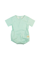 Totzee-Belden Büzgülü Tulum Çizgili - Yeşil & Beyaz-Çocuk Elbise & Tulum-1-Milagron.com