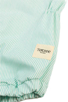 Totzee-Belden Büzgülü Tulum Çizgili - Yeşil & Beyaz-Çocuk Elbise & Tulum-3-Milagron.com