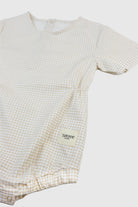 Totzee-Belden Büzgülü Tulum Mini Ekose Bej & Krem-Çocuk Elbise & Tulum-3-Milagron.com