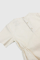 Totzee-Belden Büzgülü Tulum Mini Ekose Bej & Krem-Çocuk Elbise & Tulum-4-Milagron.com