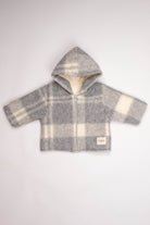 Totzee-Kapüşonlu Mont Ekose Gri & Krem-Mont-2-Milagron.com