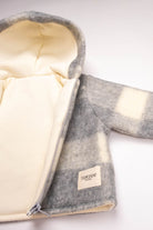 Totzee-Kapüşonlu Mont Ekose Gri & Krem-Mont-3-Milagron.com