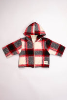 Totzee-Kapüşonlu Mont Ekose Kırmızı & Krem-Mont-2-Milagron.com