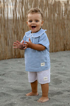 Totzee-Keten Pileli Şort Fildişi-Şort-2-Milagron.com