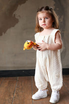 Totzee-Müslin Dantel Detaylı Mini Pon Pon Tulum Deniz Kabuğu-Tulum-1-Milagron.com