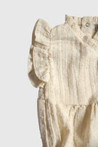 Totzee-Müslin Fırfırlı Mini Ponpon Tulum Deniz Kabuğu-Çocuk Elbise & Tulum-3-Milagron.com