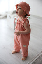 Totzee-Müslin İp Askılı Balon Tulum Mercan Rengi-Çocuk Elbise & Tulum-2-Milagron.com