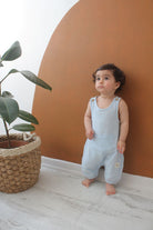 Totzee-Müslin Kanguru Cepli Salopet Bebek Mavisi-Salopet-2-Milagron.com