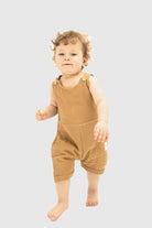 Totzee-Müslin Yandan Cepli Salopet Camel Kahverengi-Salopet-2-Milagron.com