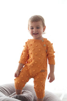 Totzee-Organik El Örgüsü Omuzdan Düğmeli Tulum Kavuniçi-Çocuk Elbise & Tulum-2-Milagron.com