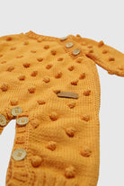 Totzee-Organik El Örgüsü Omuzdan Düğmeli Tulum Kavuniçi-Çocuk Elbise & Tulum-3-Milagron.com