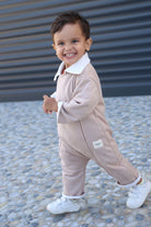 Totzee-Scuba Süet Önden Fermuarlı Tulum Latte-Çocuk Elbise & Tulum-2-Milagron.com