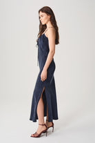 Towdoo-Aster Askılı Elbise - Lacivert-Elbise-5-Milagron.com