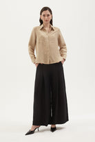 Towdoo-Daisy – Klasik Gömlek - Kahve-Gömlek-7-Milagron.com