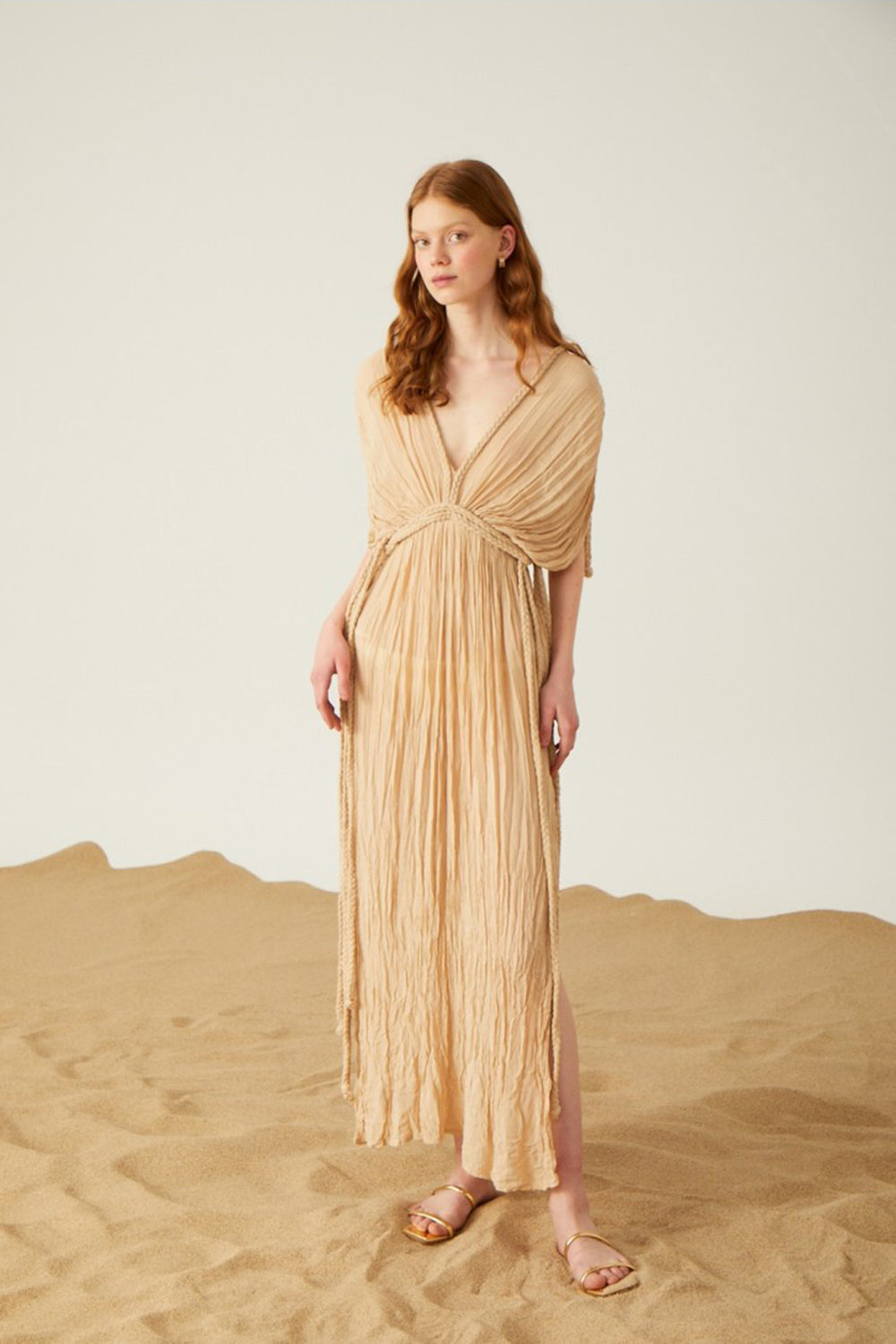 Towdoo-Hypatia Elbise - Krem-Elbise-1-Milagron.com