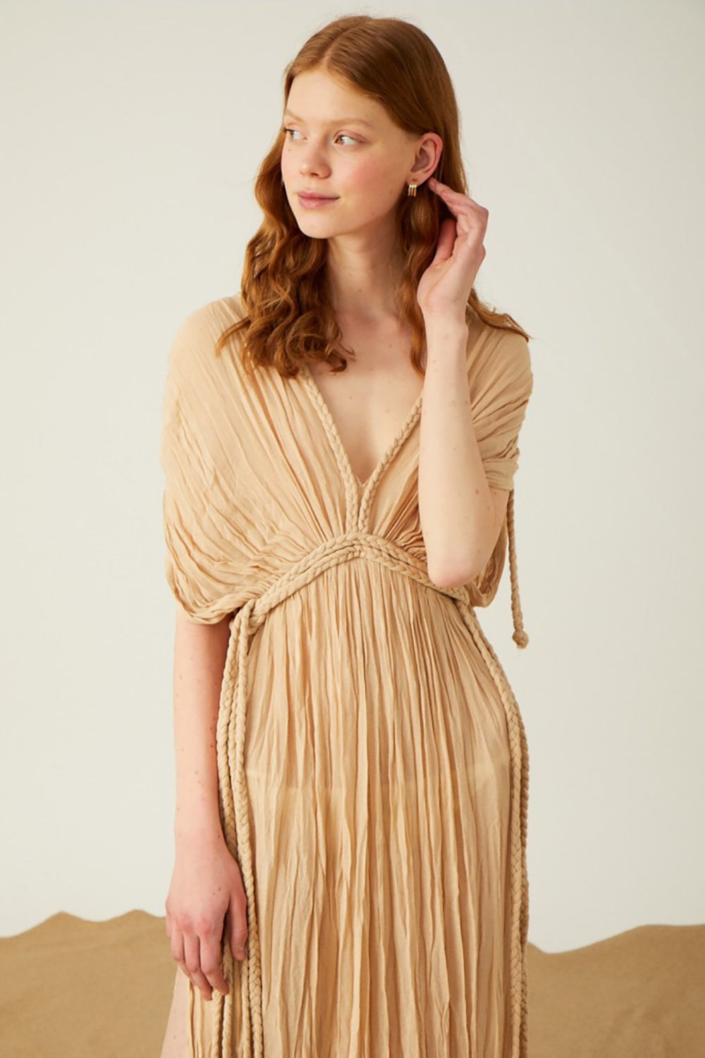 Towdoo-Hypatia Elbise - Krem-Elbise-3-Milagron.com