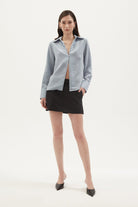 Towdoo-Lavender – Tek Düğmeli Gömlek - Mavi-Gömlek-8-Milagron.com