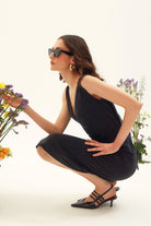 Towdoo-Lily – V Yaka Elbise - Siyah-Elbise-10-Milagron.com