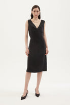 Towdoo-Lily – V Yaka Elbise - Siyah-Elbise-2-Milagron.com