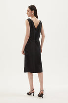 Towdoo-Lily – V Yaka Elbise - Siyah-Elbise-4-Milagron.com