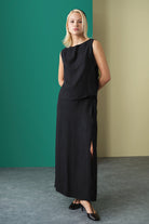 Towdoo-Rose Uzun Etek - Siyah-Etek-1-Milagron.com