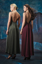 Towdoo-Sage Sırtı Açık Elbise - Yeşil-Elbise-8-Milagron.com