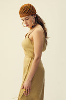 Towdoo-Star Dust – Krem - Askılı Elbise-Elbise-5-Milagron.com