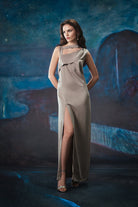 Towdoo-Star Elbise - Açık Gri-Elbise-1-Milagron.com