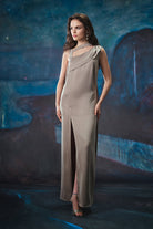 Towdoo-Star Elbise - Açık Gri-Elbise-2-Milagron.com