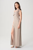 Towdoo-Star Elbise - Açık Gri-Elbise-6-Milagron.com