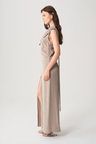 Towdoo-Star Elbise - Açık Gri-Elbise-7-Milagron.com