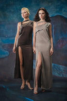 Towdoo-Star Elbise - Gri-Elbise-2-Milagron.com